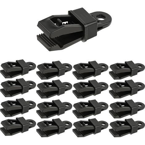 Clips de bâche de tente 16 pièces, clips de poignée de verrouillage robustes et réglables, pince de tente multifonctionnelle, pour tentes extérieures, auvent, protection solaire, housse de voiture (1/5)