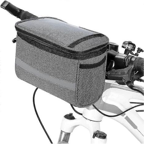 Sacoche de guidon de vélo isotherme, sacoche avant, sacoche de guidon VTT, panier, sac isotherme avec bandes réfléchissantes (1/5)