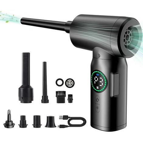 Souffleurs d'air comprimé 100 000 tr/min, aspirateur électrique puissant, 3 vitesses, 7 500 mAh, pour clavier, souris, PC, etc. (1/5)