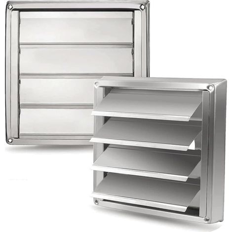 Grille d'Aération en Acier Inoxydable 150 mm -Résistante aux Intempéries avec Volets de Fermeture Automatique Anti-Retour-Parfaite pour Sèche-linge,Hottes, Ventilations,Conduits d'Échappement (1/5)