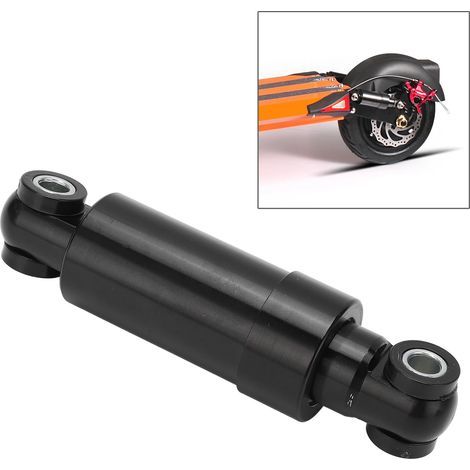 Ammortizzatore nero in 2 pezzi, portata 750 libbre, 110 mm, in acciaio legato antiruggine, per monopattino pieghevole e bici elettrica. (1/5)