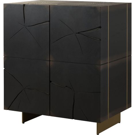 Mobile bar in legno di quercia 100x68x115 laccato marrone scuro BEAMS 50