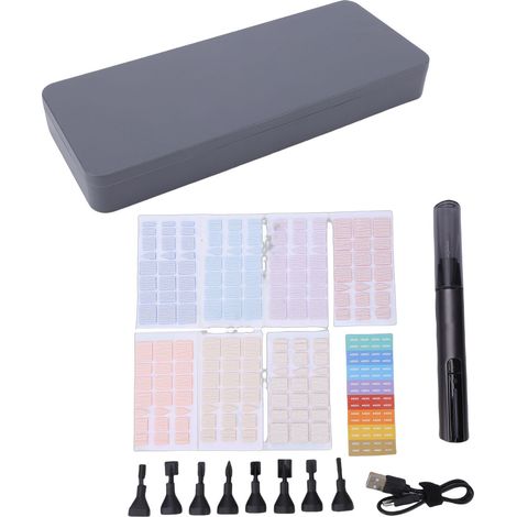 [JAMAIS UTILISÉ]Ponceuse électrique alternative 5400 tr/min, stylo de ponçage haute vitesse avec 8 têtes de ponçage et 7 grains de papier abrasif (1/5)