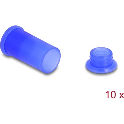 Delock Cubierta antipolvo DL4 para conector macho y hembra, silicona, 2 partes, azul Juego de 10 piezas