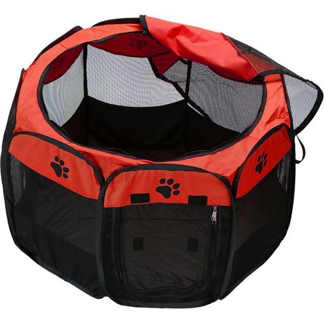 Parc de jeu portable, pliable et imperméable pour animaux de compagnie, en maille Oxford aérée, servant également de tente d'exercice pour chiens et chats (petit format).