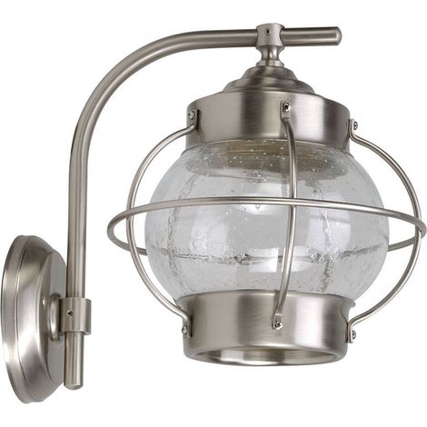 Außenwandlampe IP23 E27 Glas Echt-Messing Maritim Wandleuchte außen Haus