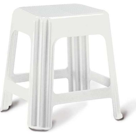 SGABELLO MOD. NOVANTA GIGANPLAST cm.42X34X42H A TORRETTA IN PLASTICA BIANCA