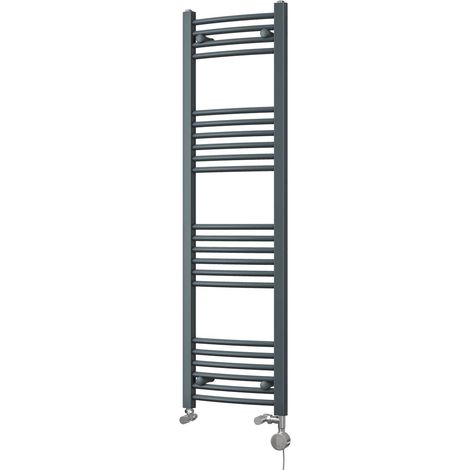 Zennor - Anthracite Dual Fuel Towel Rail H1400mm x W400mm Thermostatic (1/3)