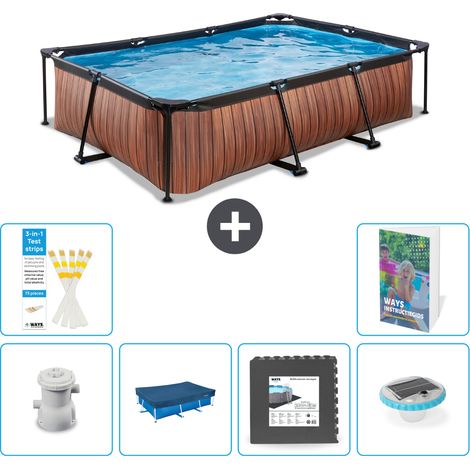 Exit-toys Piscina Exit Rectangular - Efecto madera - 300x200x65 cm - 7-piezas  S260 (1/5)