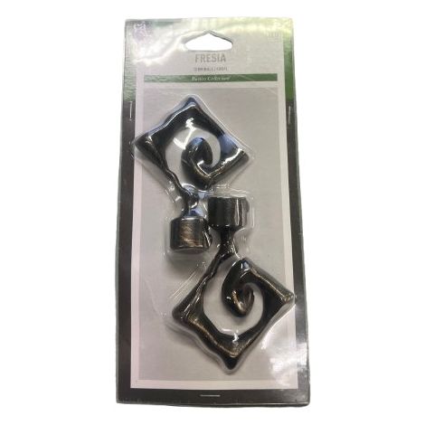 2PZ TERMINALE DECORATIVO D.20MM COL.NERO-ORO MOD.FRESIA