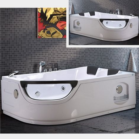 Bagno Italia vasca da bagno idromassaggio 8 getti 180x120 cm ozonoterapia e cromoterapia versione sinistra (1/3)
