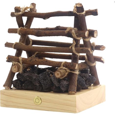 Feuerlampe, künstliches Lagerfeuer, Touch-Steuerung, 3 einstellbare Modi, LED, künstliches Brennholz, kleiner elektrischer Kamin für Weihnachten