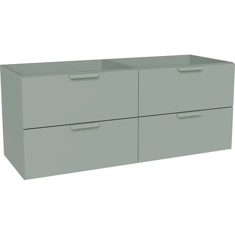 Meuble sous vasque suspendu – Vert amande – L120 cm – AVORELI (1/4)
