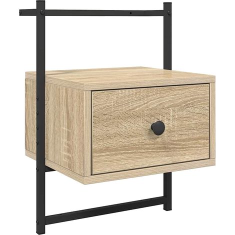 Maison Exclusive - Mesita de noche de pared roble Sonoma 35x30x51