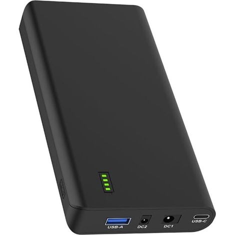 Wiederaufladbarer Lithium-Ionen-Akku mit 17500 mAh und 64,75 Wh Kapazität, 24/19/5 V DC-Ausgang und 5/9/12/15/20 V USB-C-Ausgang für Laptops, Notebooks, Smartphones, Kameras und (1/4)