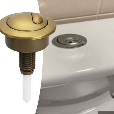 Bouton de chasse d'eau pour toilettes, pour robinet de chasse Twyford/Siamp Optima 49, or (1/4)