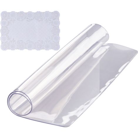 VEVOR Mantel Transparente Cuadrado 30,5x30,5 cm Mantel de PVC para Mesa Espesor de 1,5 mm con Esquinas Redondeadas Protector de Mesa Impermeable 45x30 cm Corta a Medida para Comedor Cocina Restaurante