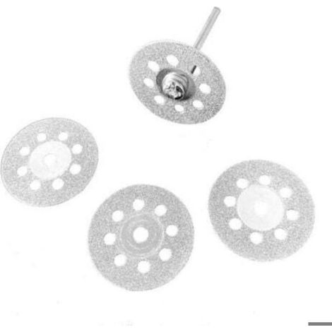 Disque Diamant - 22 mm - Pour Coupe Verre Et Gemmes - 20 Pièces Avec 4 Mandrins (1/4)