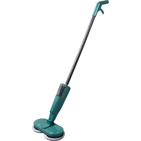 Balai électrique rechargeable, léger et sans fil avec pulvérisateur d'eau pour sols en bois dur, carrelage et marbre (vert) (1/5)