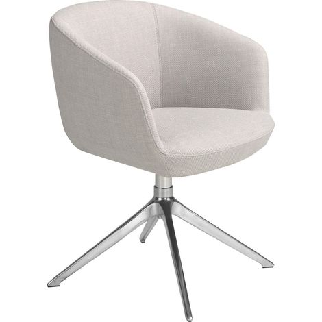 Chaise pivotante grise design Angel Cerda - Gris acier chromé (1/5)