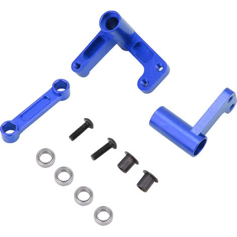1 Kit de direction, alliage d'aluminium 6061, usiné CNC, bleu foncé, pour Traxxas Bandit Rustler Slash 2WD (1/5)