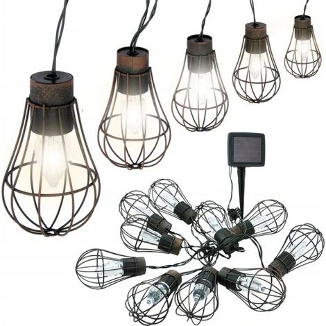 Guirnalda de luces LED solares para jardín Loft Edison