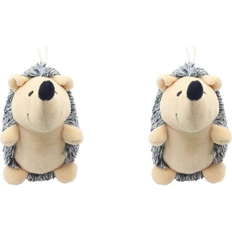 Lot de 2 jouets à mâcher pour chiens, hérisson en peluche couineur, résistants et interactifs, pour chiens de petite, moyenne et grande taille. (1/3)