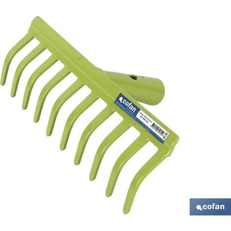 COFAN rastrillo jardin 14 puas , Rastrillo metálico para jardinería y agricultura. Esta herramienta es ideal para tirar las semillas, para trabajar el suelo, aflojar, limpiar los r (1/3)