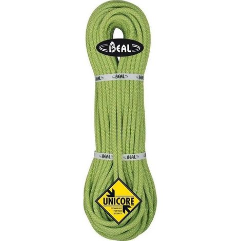 Cuerda de escalada Beal Stinger III de 9,4 mm y 60 m con funda seca Unicore - anís