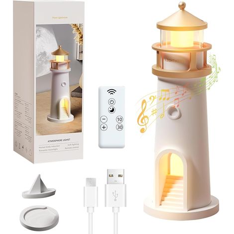 1 Projecteur Lunaire Phare, Lampe LED Bluetooth, Veilleuse Enfant, Décoration Intérieure (1/5)