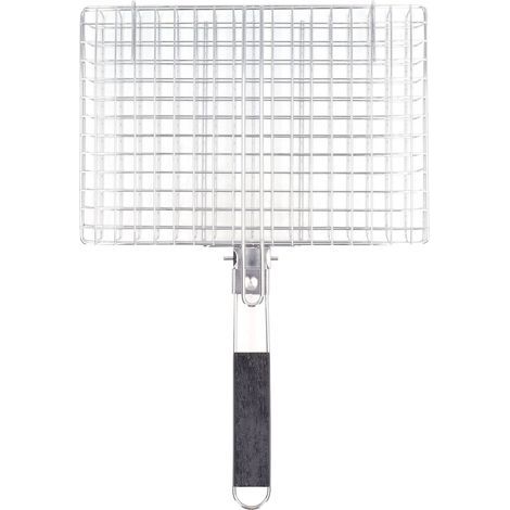 Panier à Griller, Lavable Facile à Tenir Barbecue Griller Panier Résistant À La Chaleur Pliable Poignée Ergonomique en Acier Inoxydable pour Steak pour Légumes. (1/5)