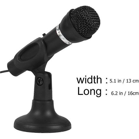 Microphone à condensateur pour ordinateur, microphone d'enregistrement filaire (noir) (1/5)