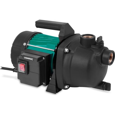 Vonroc – Pompe de surface 800W – Débit 3300l/h – Pression 4 bar – Hauteur de pompage 40m – Aspiration jusqu'à 8m – IPX4 pour irrigation (1/5)