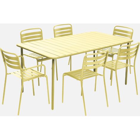 Mesa de jardín de metal 2 sillones 4 sillas (1/5)