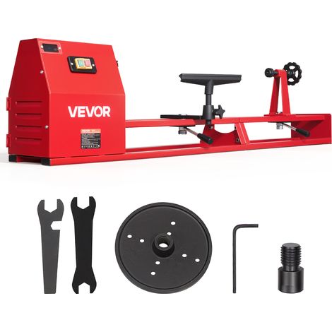 VEVOR Torno de Madera 1/2HP 375W, Torno de Mesa 355x1016 mm, 220V 50Hz, 4 Velocidades (930/1500/2050/2500 RPM), Husillo de Acero, Estable y Duradero, para Bricolaje en Carpintería y Torneado de Madera (1/5)