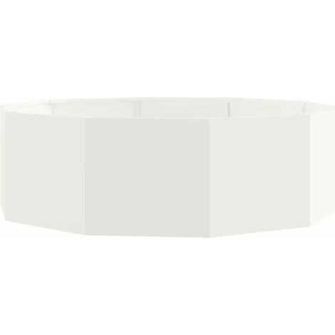 Jardinière ronde extérieure 120 x 120 x 35 cm pratique modèle moderne en acier blanc (1/5)