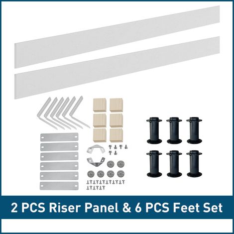 NRG Riser Panel Kit Parts for Square/Rectangle Shower Tray 1800mm Adjustable Feet White