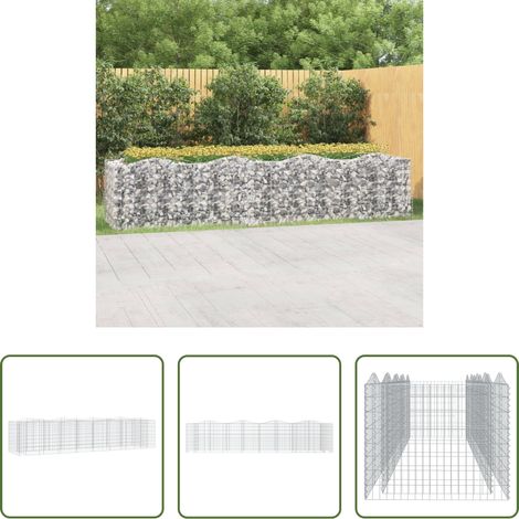Hochbeet - Gabionen-Hochbeet mit Hochbogen 400x100x100 cm Verzinktes Eisen (1/5)