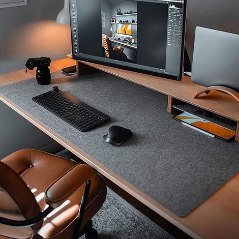 Tapis bureau feutre 90x40cm surdimensionné - Protection bureau et tapis souris grand format