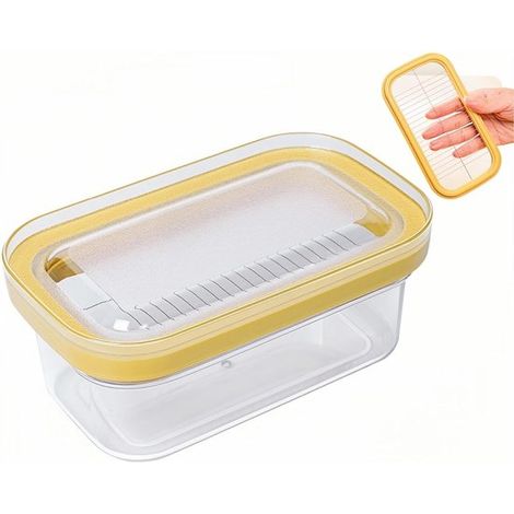Boîte de rangement pour coupe-beurre - 2 en 1 récipient hermétique - Beurrier avec couvercle - Coupe-beurre en acier inoxydable 304 (1/5)