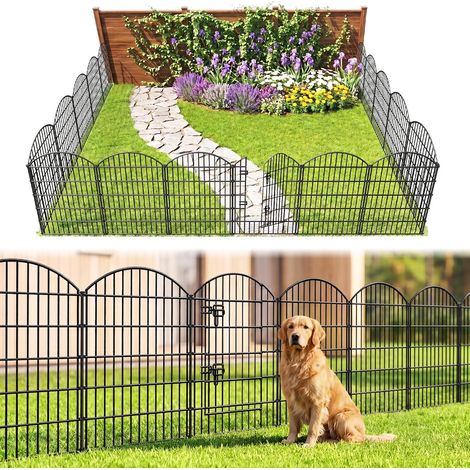 Clôture de jardin, 81 cm 71 cm 4 panneaux + 1 porte pour l'extérieur, métal inoxydable, clôture pour chiens, barrière pour animaux, clôture de jardin, bordure pour cour, terrasse, parterre (1/5)