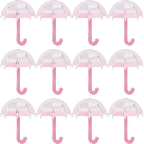 12 Stück Plastik-Schirmchen-Bonbonboxen, Behälter, Hochzeits- und Partydekorationen, Rosa (1/5)