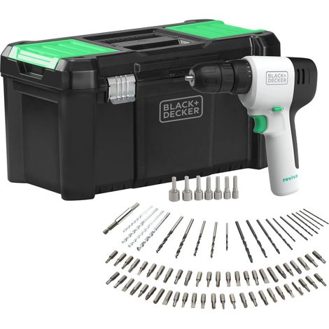 Perceuse Visseuse 12V avec Batterie Intégrée 1.5Ah 80 Accessoires et boite à outil avec organiseurs 19" (1/5)