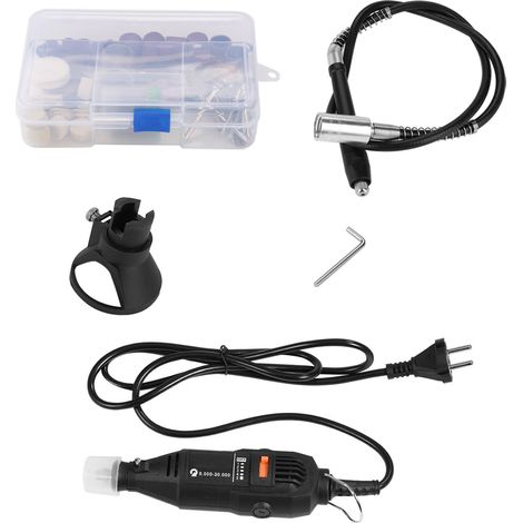 Ortviai Lot de 120 pièces pour mini meuleuse rotative électrique 130 W avec arbre flexible et accessoires (1/5)