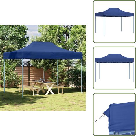 Tente de réception pliable professionnelle 3x4 m Acier Bleu - Tents De Réception - Auvent Extérieur - Abri Solaire - Chapiteau De Jardin - Fête Extérieure (1/5)