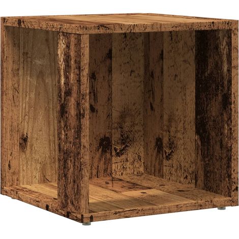 Table d'appoint vieux bois 33x33x34 cm bois d'ingénierie