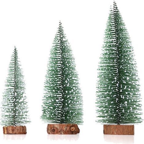 3-teiliges Weihnachtsbaum-Set, künstliche Mini-Sisalbäume mit Holzsockeln, ideal für Weihnachtsdekorationen, Schlafzimmer, Bastelprojekte und Partys (1/5)