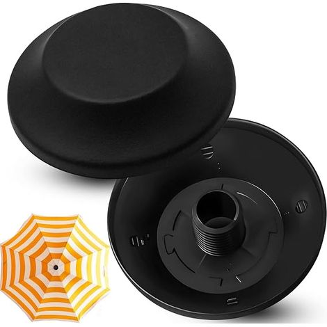 Juego de 2 puntas de repuesto para sombrillas de patio, tapa superior de rosca para el mango del poste, fácil instalación, protege contra arañazos, color negro. (1/5)