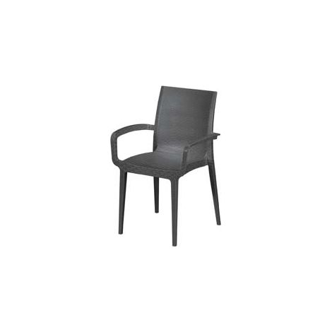 SEDIA POLTRONA DA GIARDINO IN PE RATTAN DUKE ANTRACITE - 1 pezzi