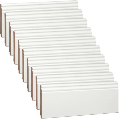 Plinthe bois massif de pin blanc RAL9010 profil Hamburger 18x115mm – 24m